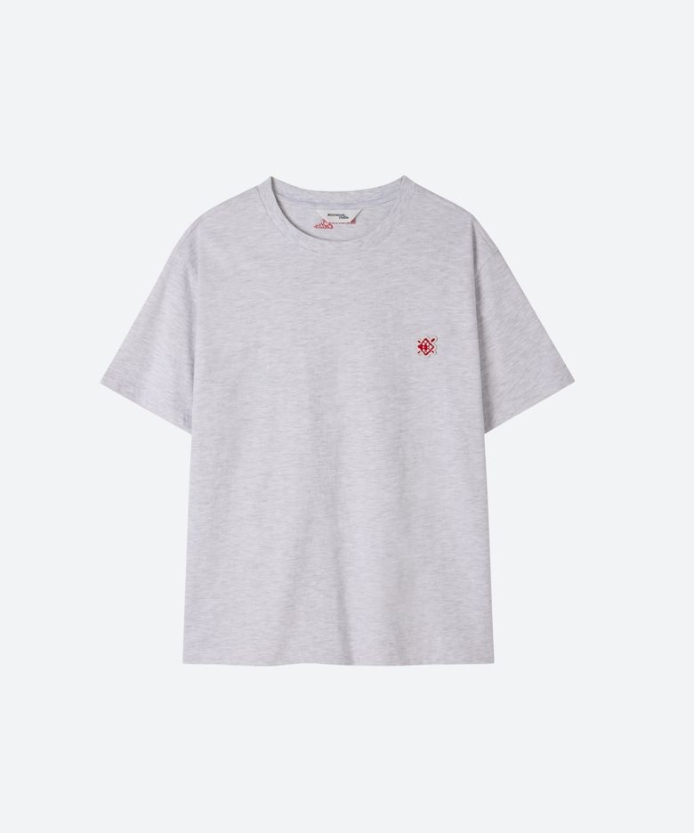 M.C UNISEX, Small Argyle Patch T-Shirt / MELANGE GRAY