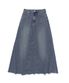 맥시 데님 컷오프 A라인 롱 스커트 (중청)
