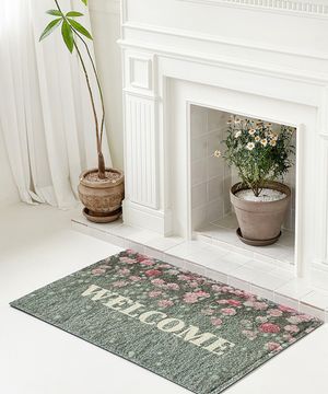 웰컴 카네이션 코일도어매트