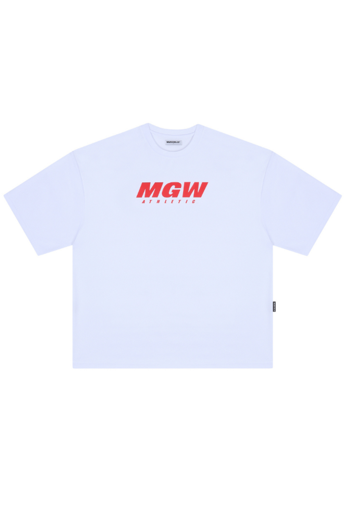 머스콜로(MUSCOLO) [MGW] 퀵드라이 에어쿨링 반팔 티셔츠 화이트 레드