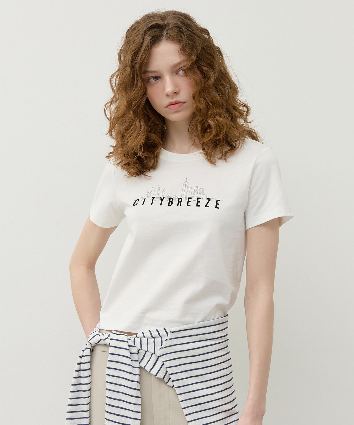 시티브리즈(CITYBREEZE) 스카이라인 반팔 티셔츠_WHITE