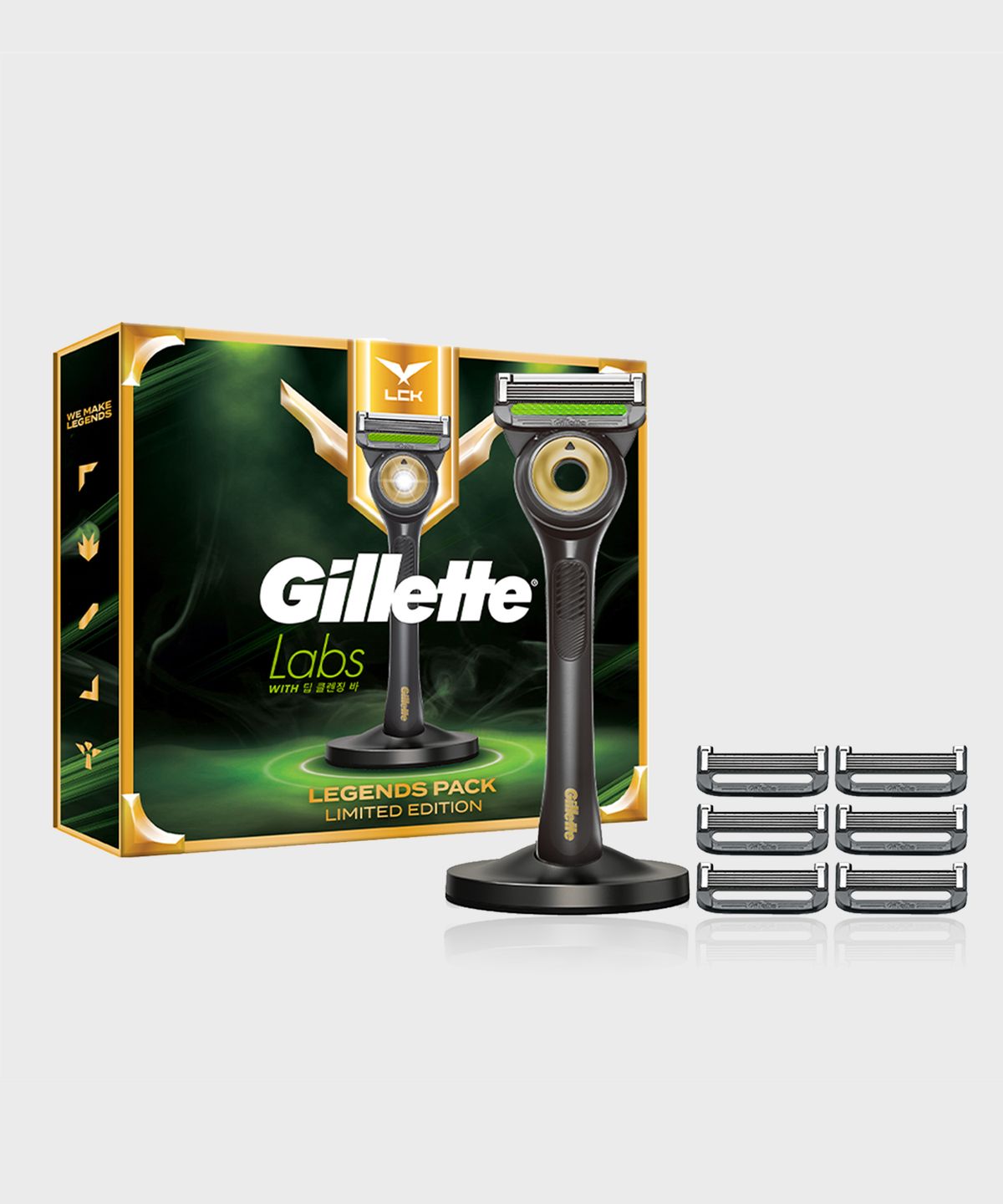 질레트(GILLETTE) 랩스 딥클렌징바 LCK 레전드팩(핸들+면도날7입)