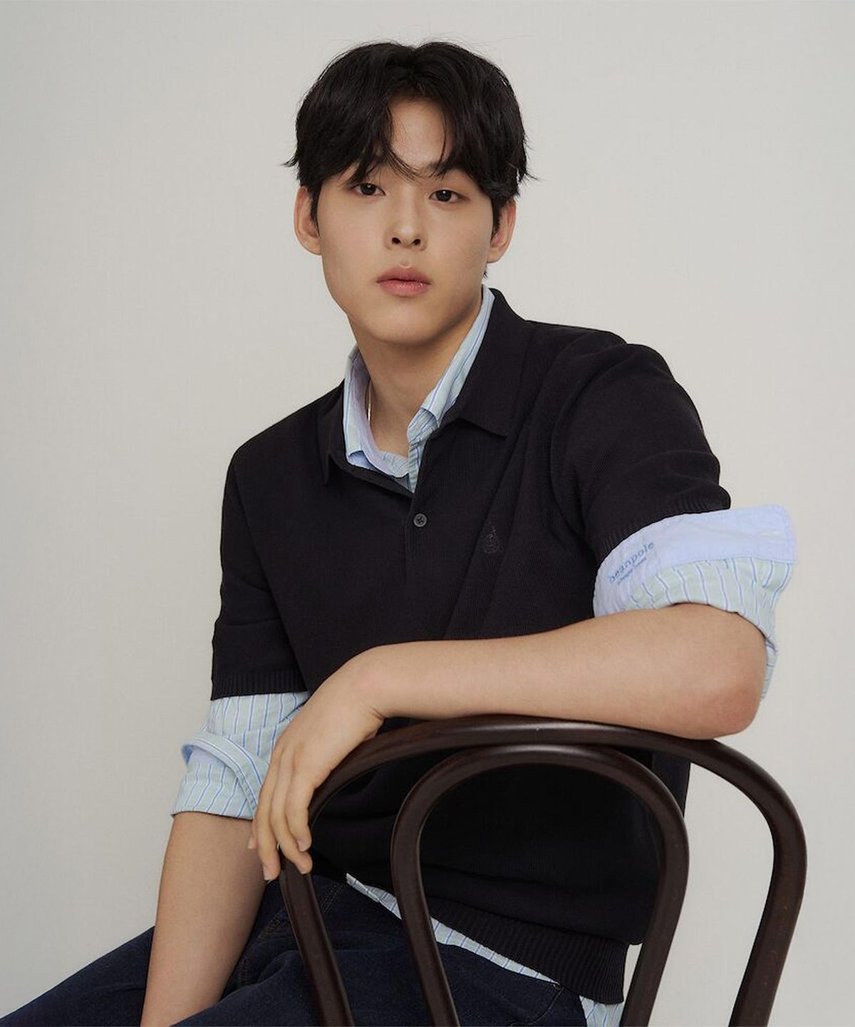 빈폴 멘(BEANPOLE MEN) 코튼실크 칼라넥 니트  블랙