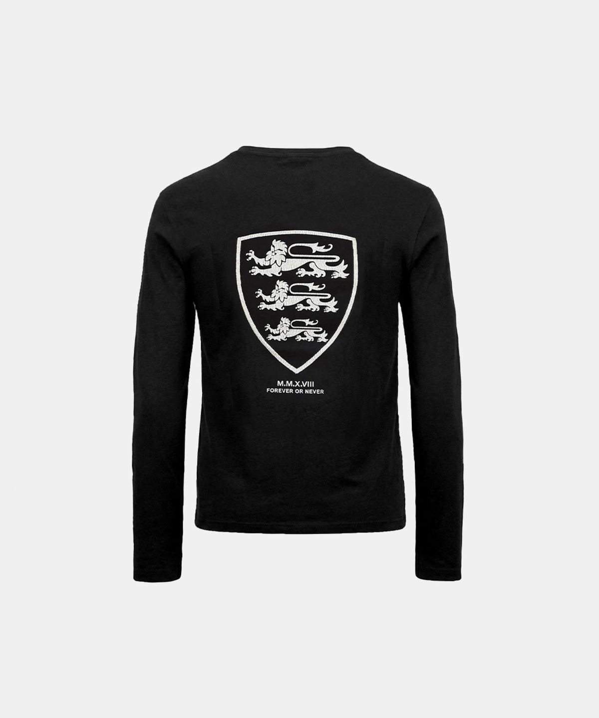 배드블러드(BADBLOOD) Mystic Shield Print Fitted Long Sleeve T-Shirt - Black
