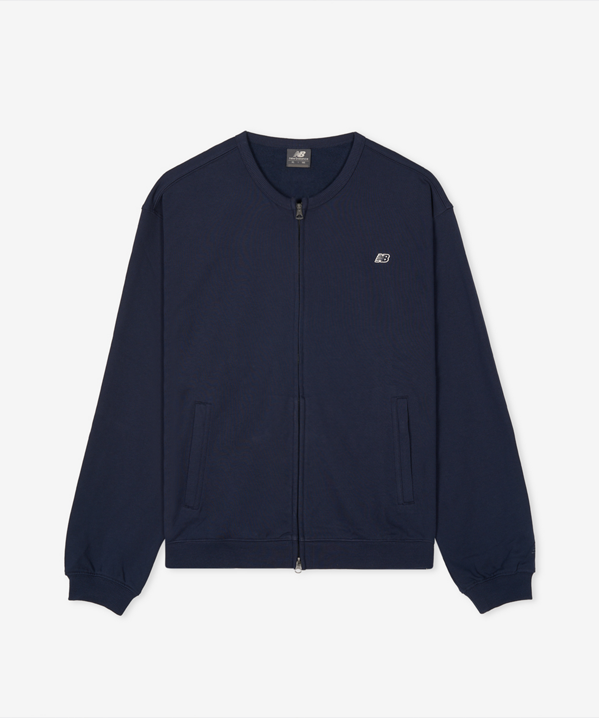 뉴발란스(NEW BALANCE) NBMDG21423 / UNI 에센셜 썸머 경량 라운드넥 집업 (NAVY)