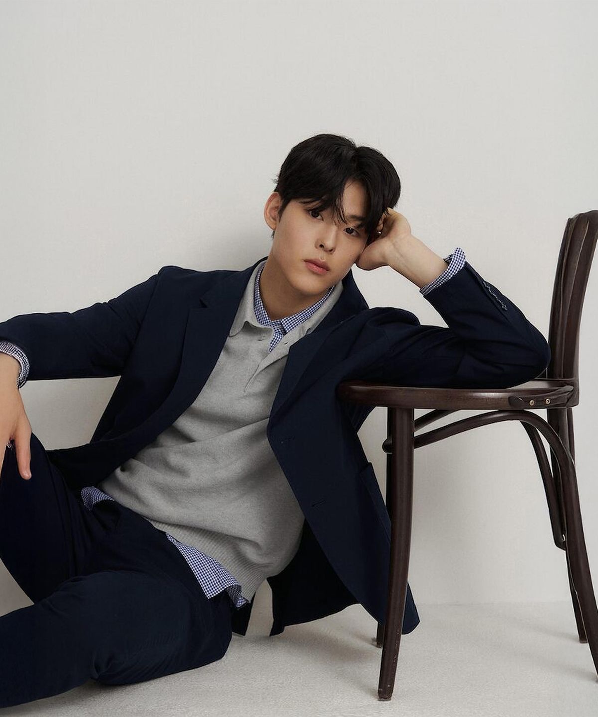 빈폴 멘(BEANPOLE MEN) 텍스처 셋업 재킷  네이비