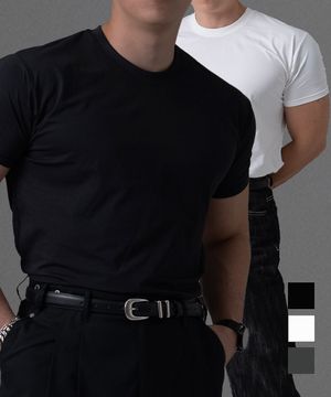 2pack 머슬핏 에센셜 반팔 티셔츠