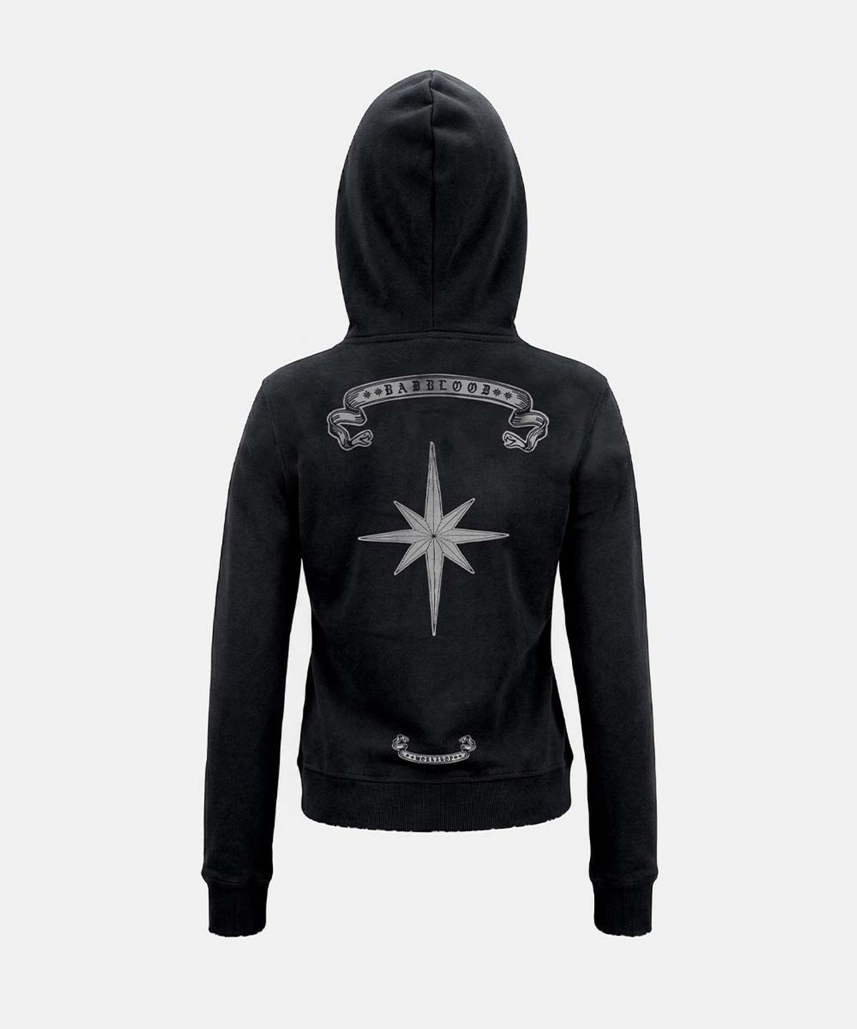 배드블러드(BADBLOOD) Cosmo11 Slim-Fit Zip-Up Hoodie - Black