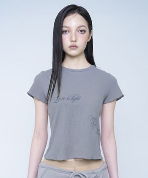 BABY LETTER T-SHIRT - GRAY