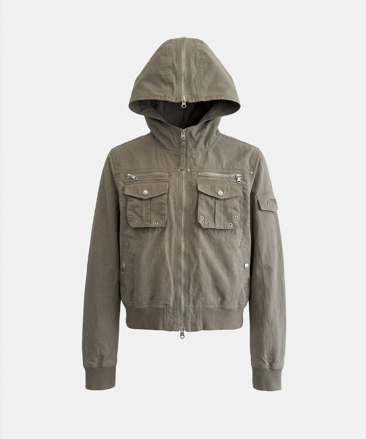 배드블러드(BADBLOOD) Daytona Nylon Hooded jacket - Khaki Beige