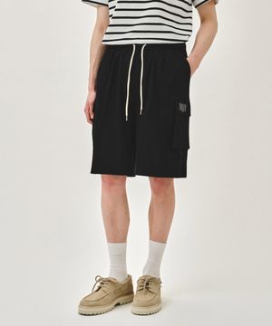 CLASSIC LOGO CARGO SWEAT SHORTS black
