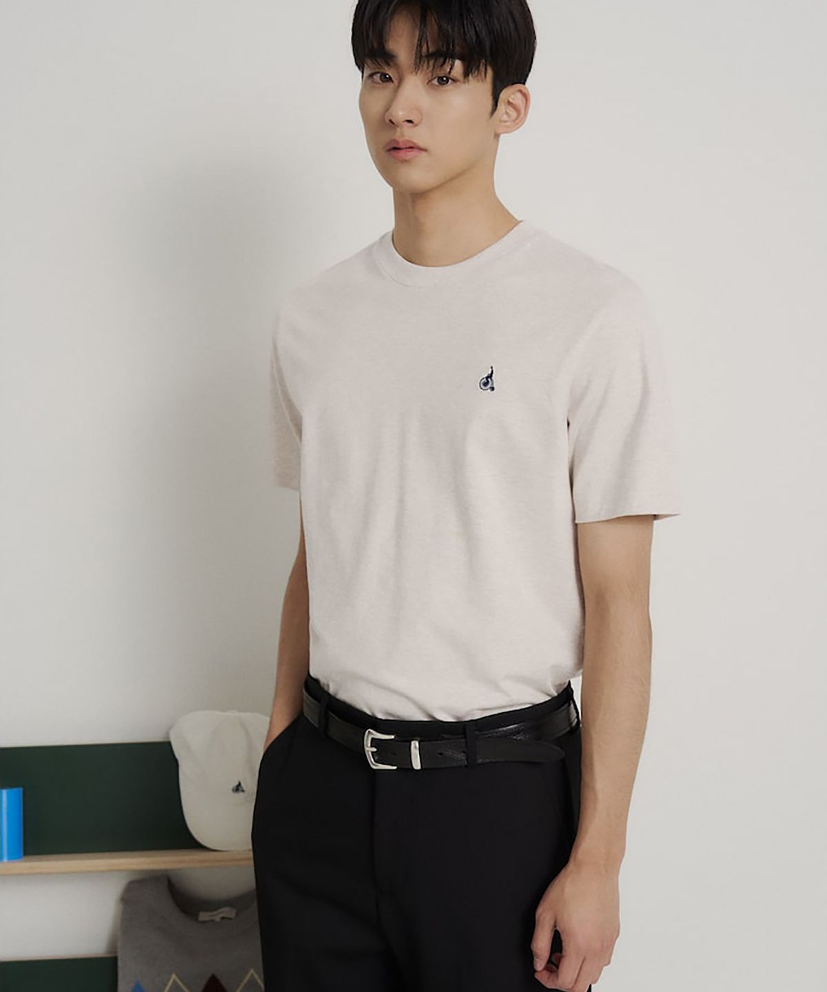 빈폴 멘(BEANPOLE MEN) [Essential] 라운드 반소매 티셔츠  베이지