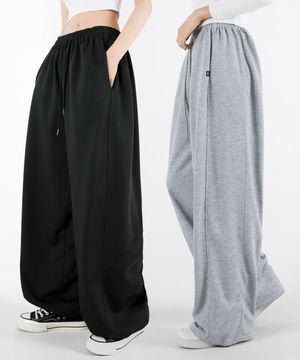 여자 사이드포인트 와이드숏롱스트링팬츠 4COLOR