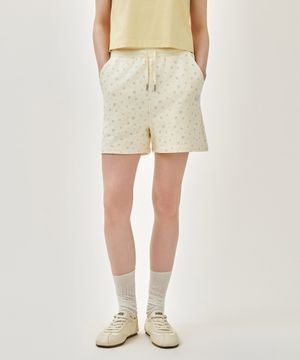 W VINTAGE CLASSIC LOGO SWEAT SHORTS flower