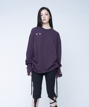 EYELET SWEATSHIRT - PURPLE