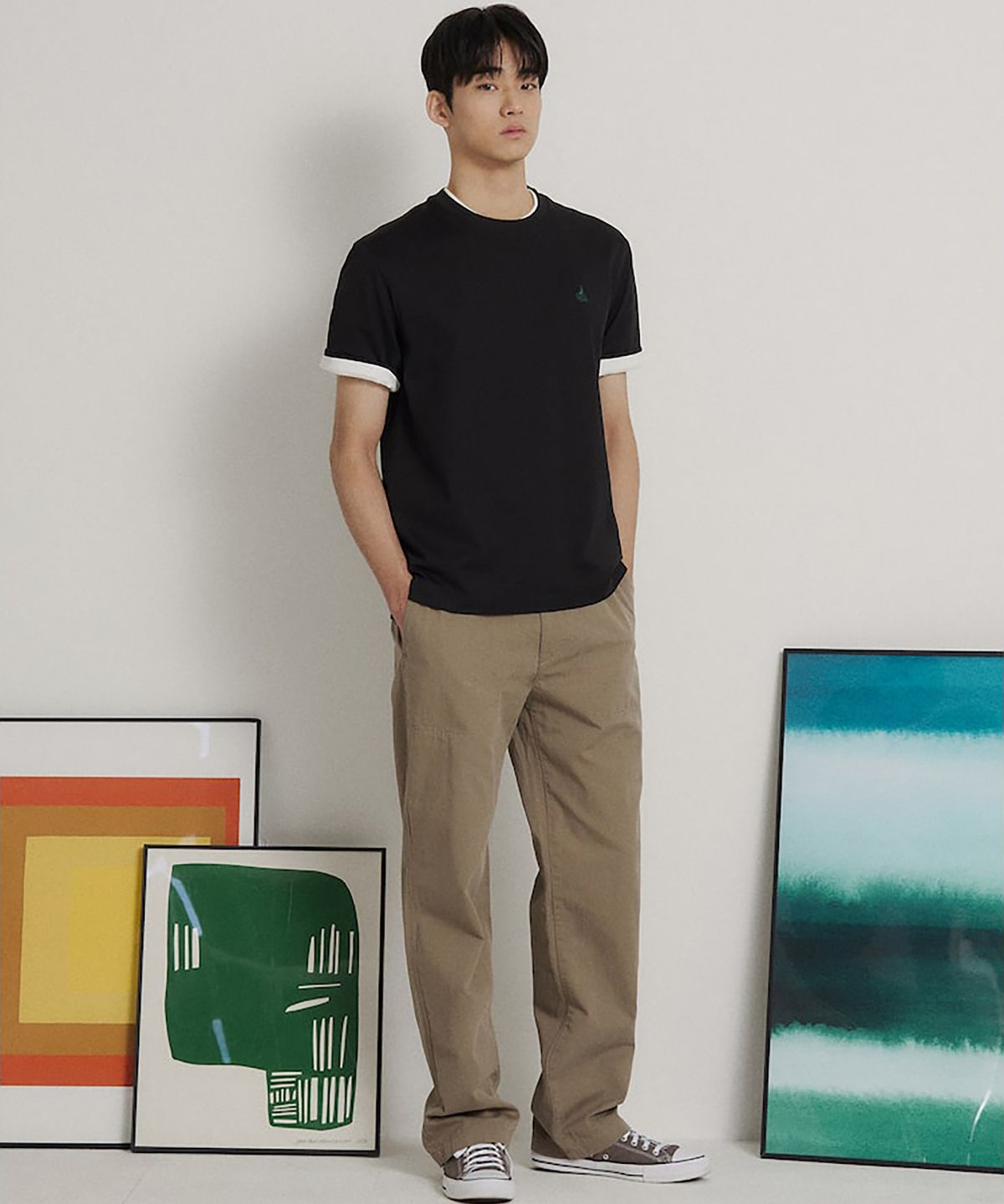 빈폴 멘(BEANPOLE MEN) [Essential] 라운드 반소매 티셔츠  블랙