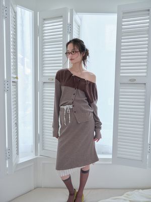 더블 레이어 스커트 Double Layer Skirts (Oatmeal)