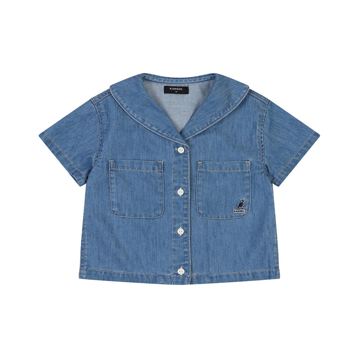 캉골키즈(KANGOL KIDS) 세일러 카라 쿨 데님 블라우스 SB 2113 블루