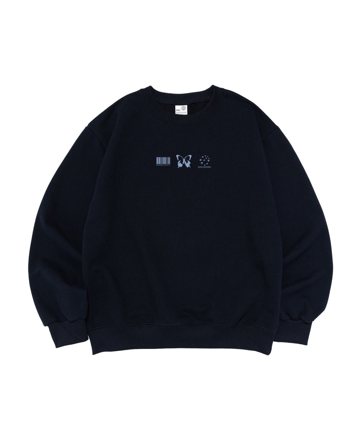 서울어패럴(SEOUL APPAREL) 스몰 버터플라이 로고 맨투맨 (네이비)
