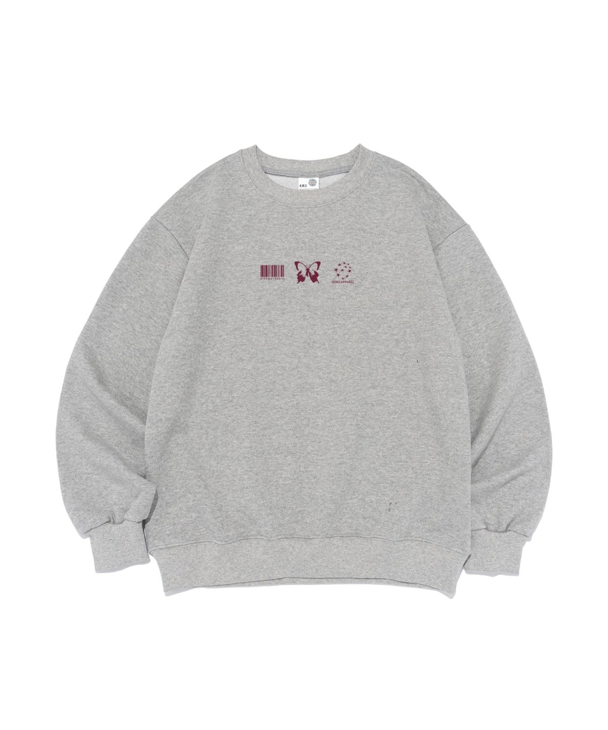 서울어패럴(SEOUL APPAREL) 스몰 버터플라이 로고 맨투맨 (그레이)
