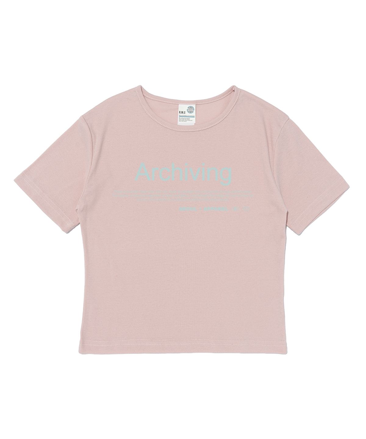 서울어패럴(SEOUL APPAREL) 아카이빙 레터링 로고 크롭 반팔 티셔츠 (핑크)