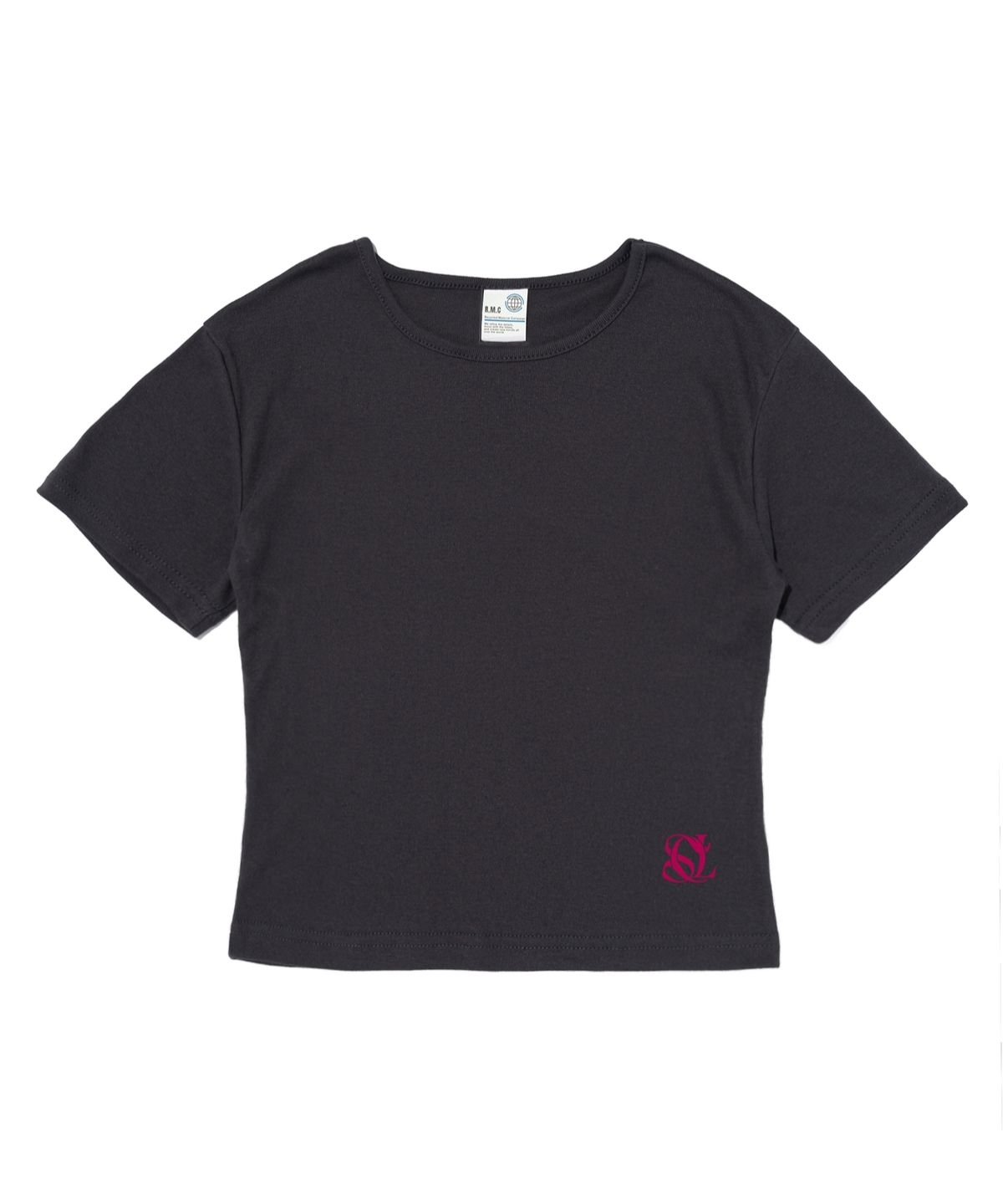 서울어패럴(SEOUL APPAREL) 사이드 서울 로고 크롭 반팔 티셔츠 (차콜)