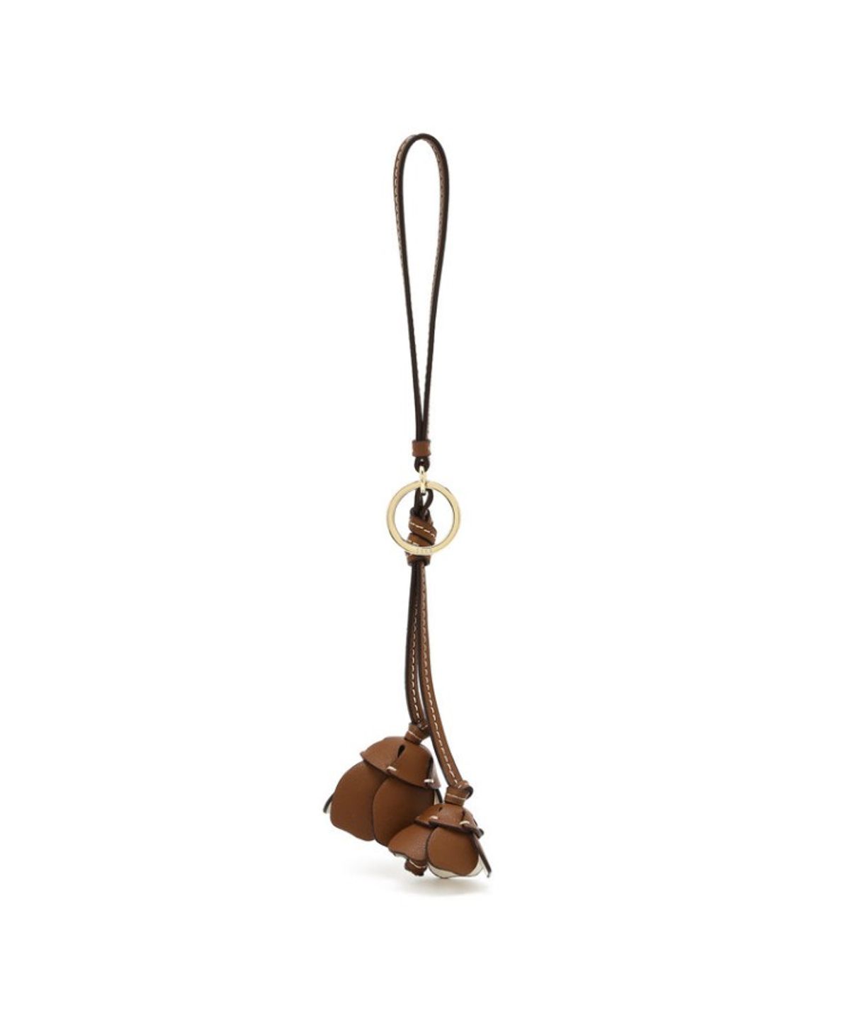 닥스 여성 액세서리(DAKS WOMENS ACCESSORIES) 브라운 플라워 소가죽 키링_DCHO6E113W2