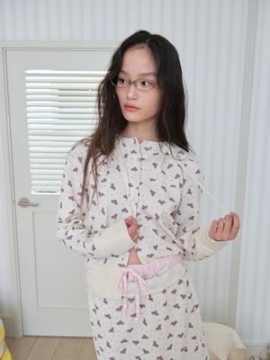 블룸 네크라인 가디건 Bloom Neckline Cardigan (Cream)