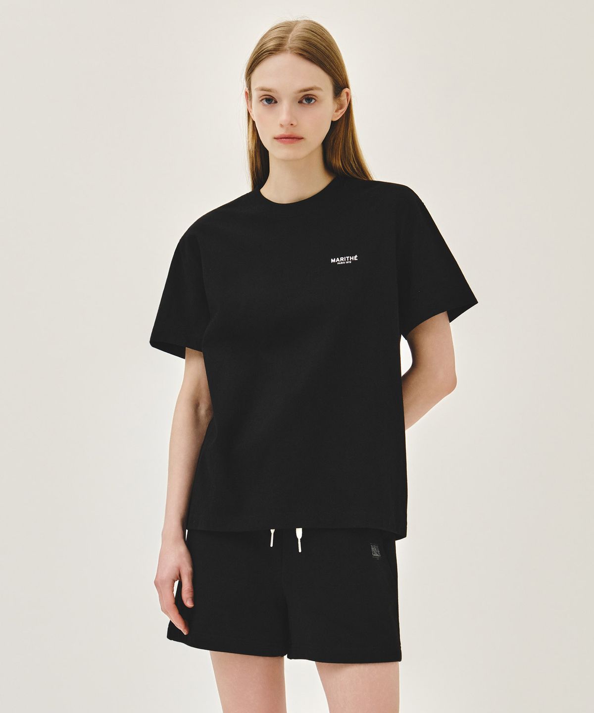마리떼 프랑소와 저버(MARITHÉ + FRANҪOIS GIRBAUD) SMALL REGULAR LOGO TEE black