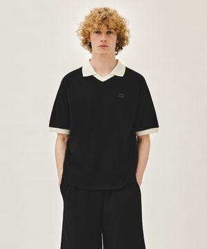 SMALL CLASSIC LOGO PK COLLAR POINT TEE black