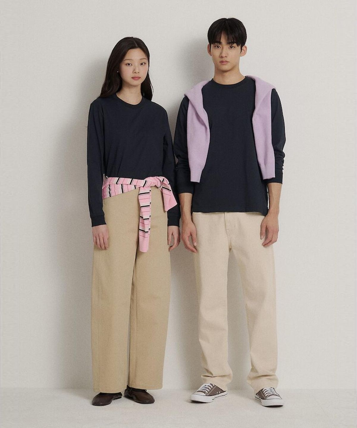 빈폴 멘(BEANPOLE MEN) 기본 긴소매 티셔츠 - 네이비