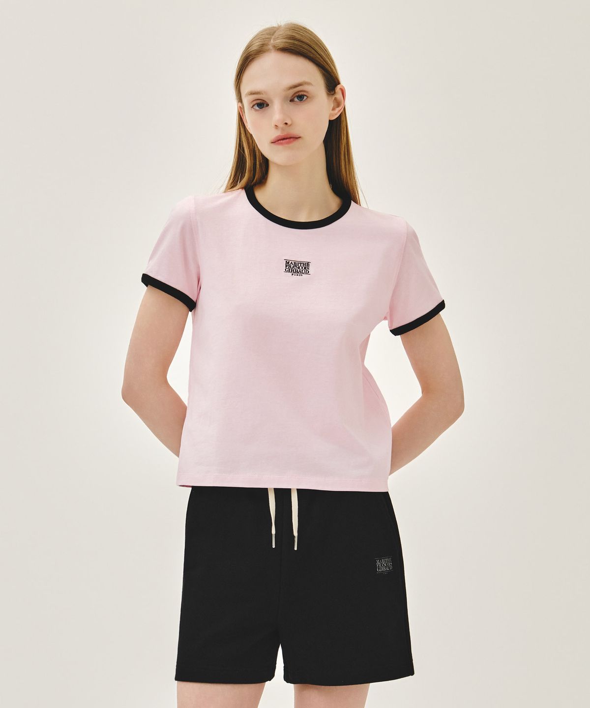 마리떼 프랑소와 저버(MARITHÉ + FRANҪOIS GIRBAUD) W CLASSIC LOGO RINGER TEE light pink