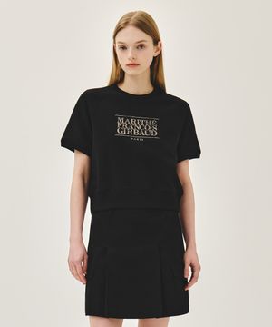 W VINTAGE CLASSIC LOGO HALF SWEATSHIRT black