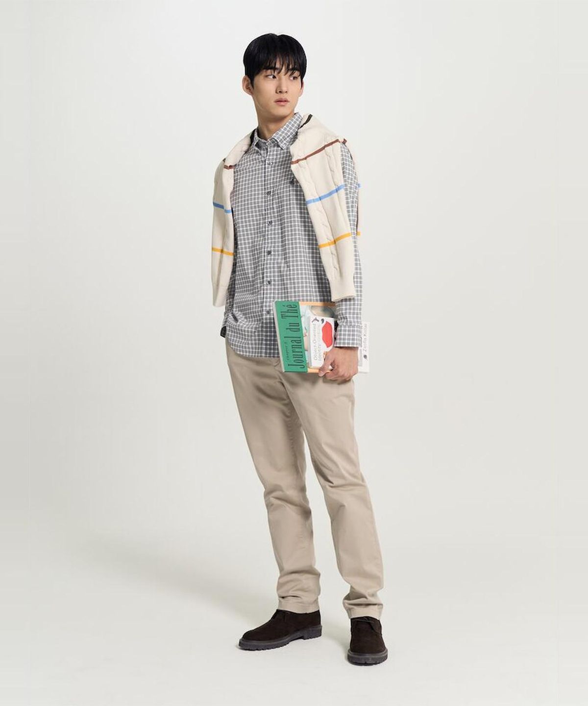 빈폴 멘(BEANPOLE MEN) 변형 깅엄 체크 셔츠  블랙