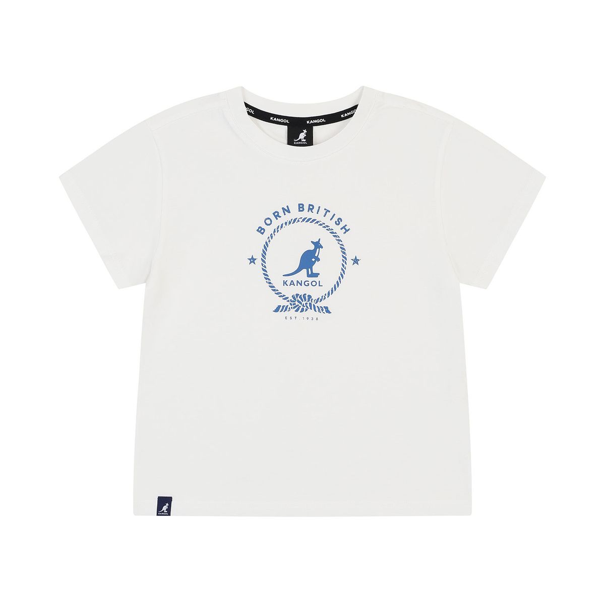 캉골키즈(KANGOL KIDS) 로프 그래픽 티셔츠 SB 0124 화이트