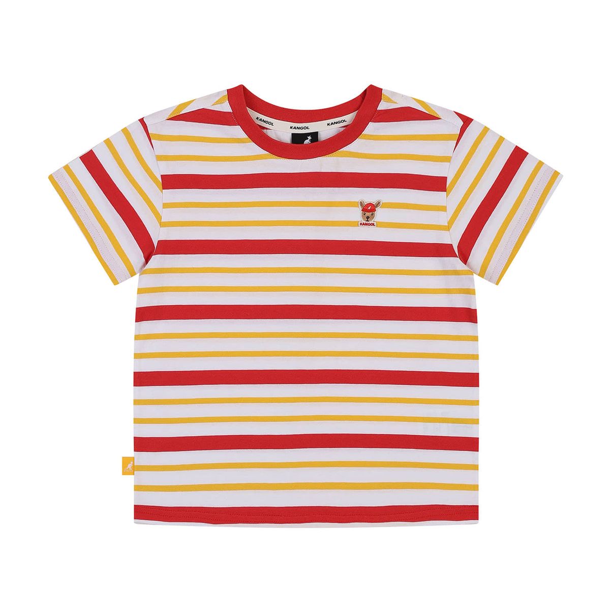 캉골키즈(KANGOL KIDS) 멀티 스트라이프 숏 슬리브 티셔츠 SB 0122 레드