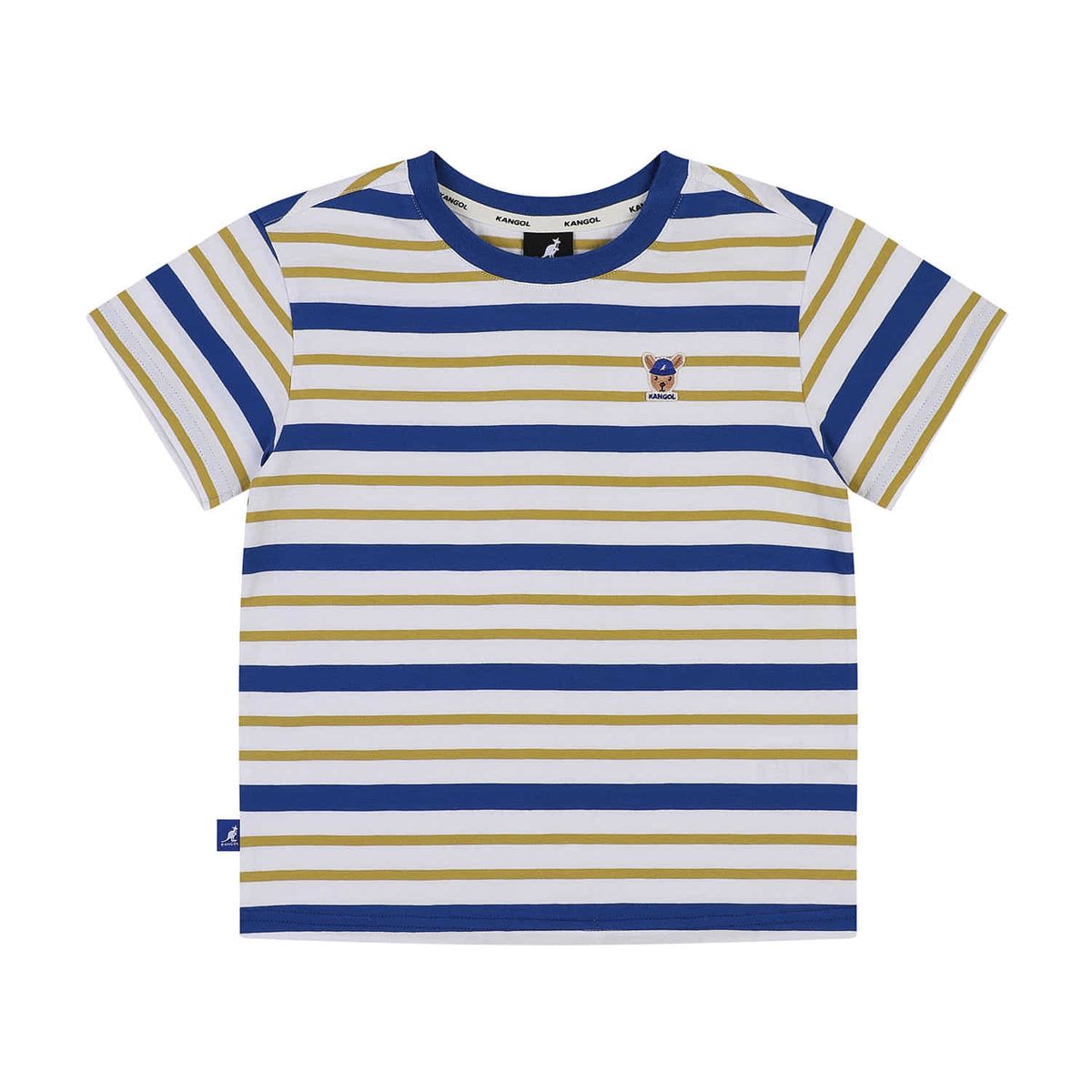 캉골키즈(KANGOL KIDS) 멀티 스트라이프 숏 슬리브 티셔츠 SB 0122 블루