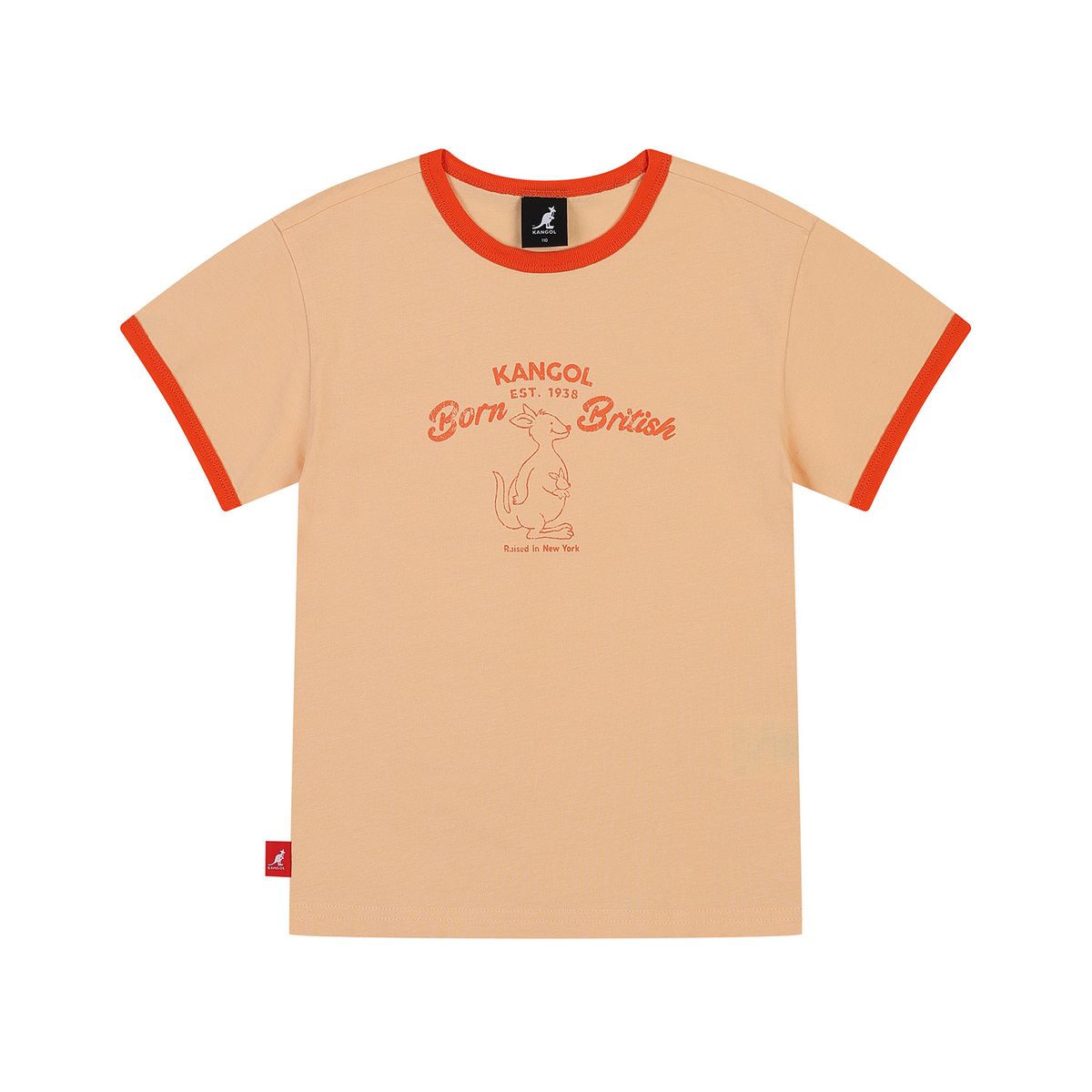 캉골키즈(KANGOL KIDS) 그래픽 링거 티셔츠 SB 0115 코랄