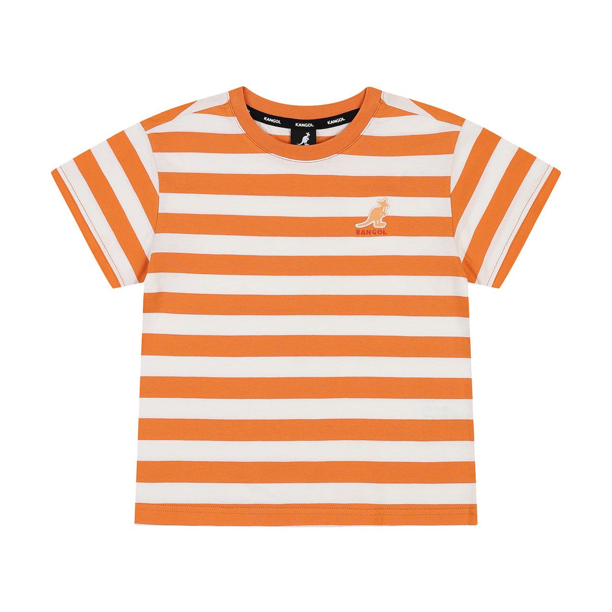캉골키즈(KANGOL KIDS) 볼드 스트라이프 숏 슬리브 티셔츠 SB 0006 오렌지