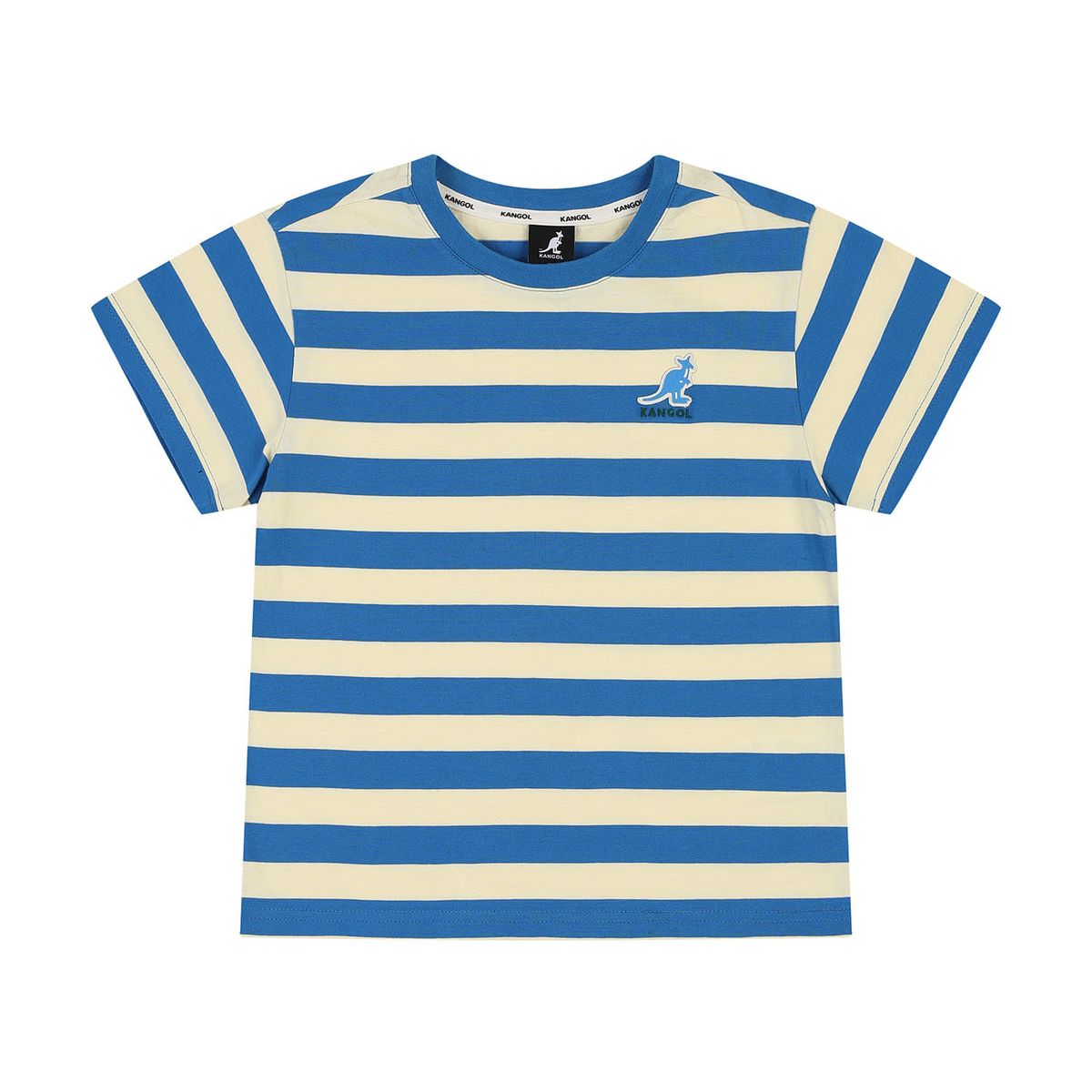 캉골키즈(KANGOL KIDS) 볼드 스트라이프 숏 슬리브 티셔츠 SB 0006 블루