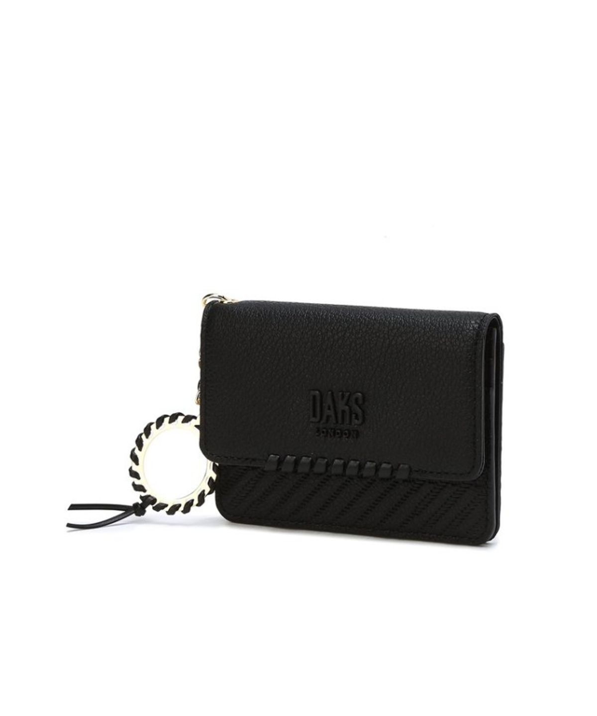 닥스 여성 액세서리(DAKS WOMENS ACCESSORIES) 블랙 로고배색 소가죽 카드지갑_DCHO5F172BK