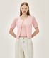 W SMALL CLASSIC LOGO HALF KNIT CARDIGAN SET UP light pink