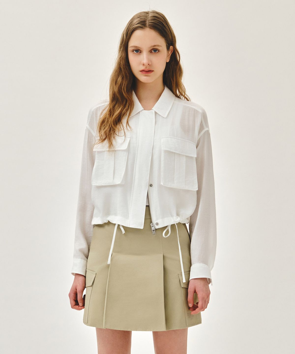 마리떼 프랑소와 저버(MARITHÉ + FRANҪOIS GIRBAUD) W CROP SHEER JACKET white