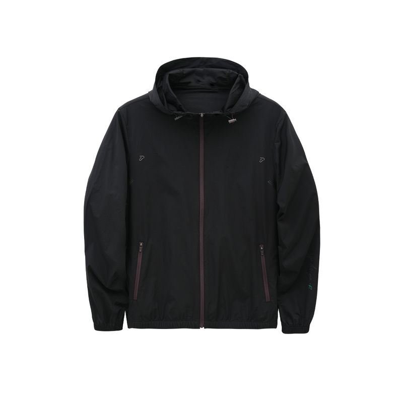 [IJP DESIGN] 이안폴터디자인 남성 경량 후드 바람막이 골프 점퍼 - IPM6AWB2202 BK
