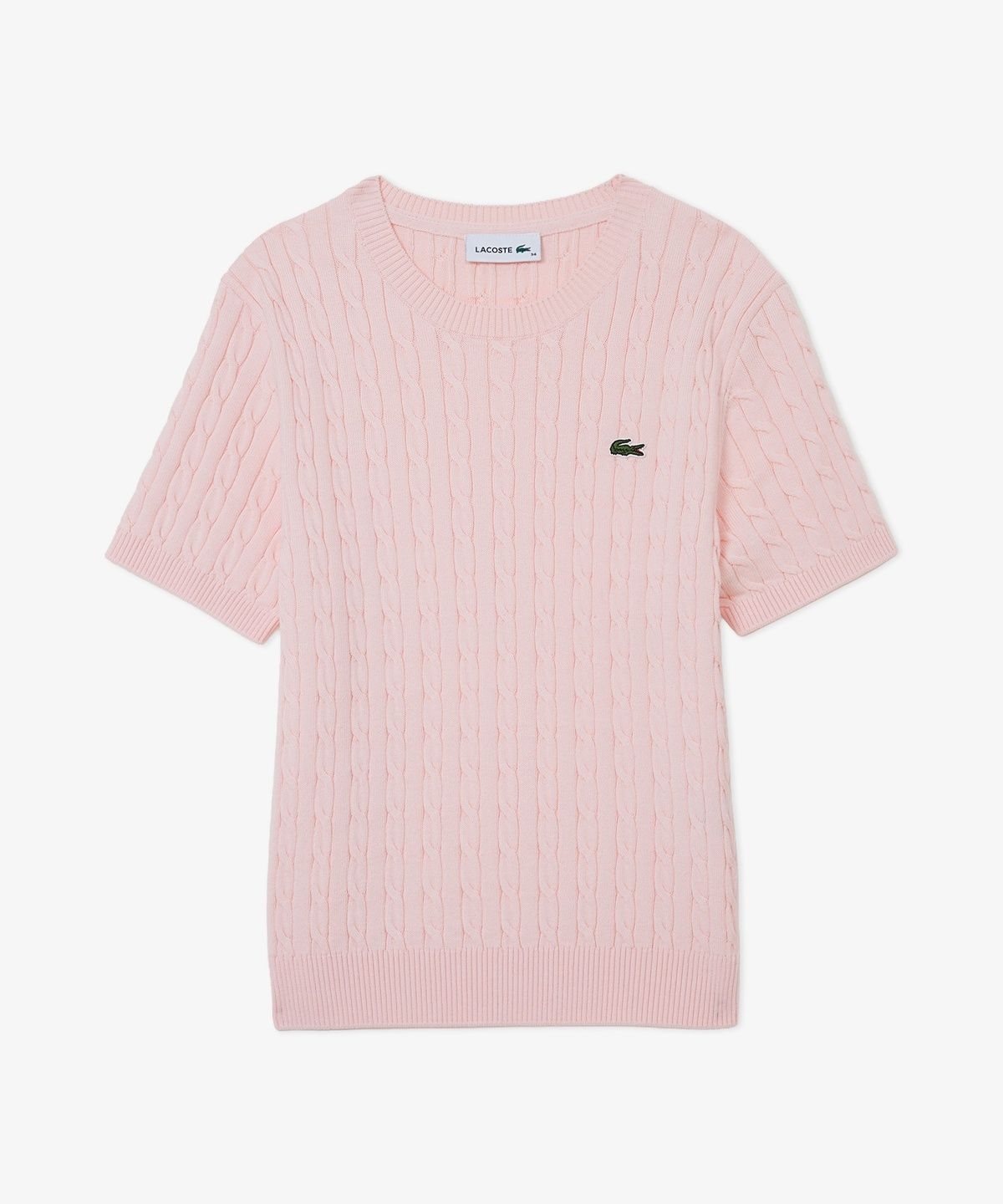 라코스테(LACOSTE) 여성 케이블 반팔 크루넥 스웨터 AF590E-56G Z4H