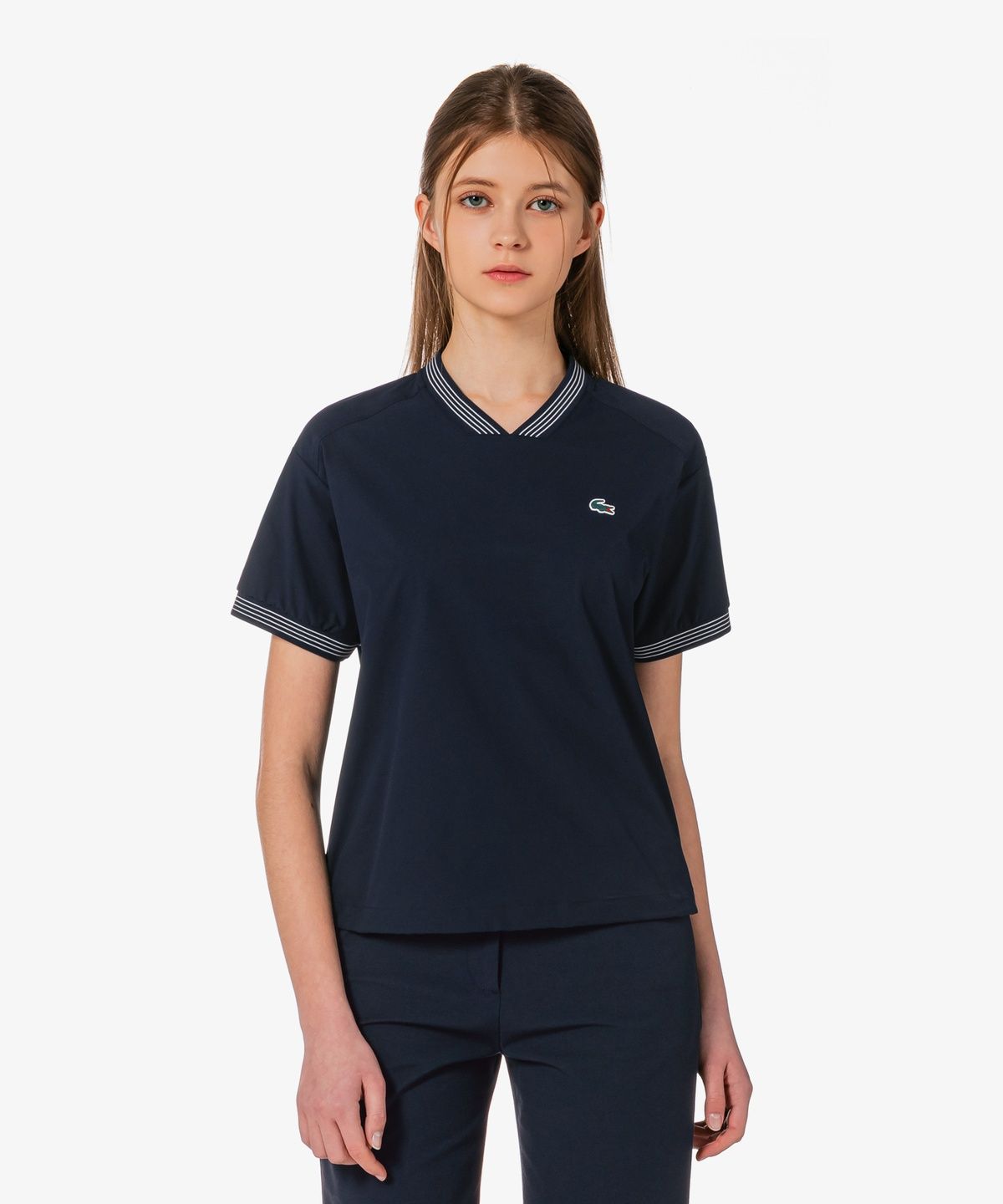 라코스테(LACOSTE) 여성 반팔 우븐 피스테 셋업 SF273E-56G HDE