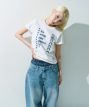 what so 세미크롭 반팔티 [화이트]