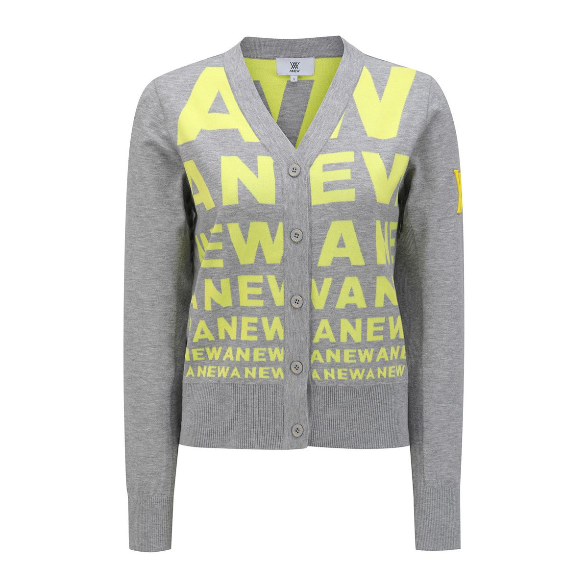 어뉴골프(ANEW GOLF) WOMEN LOGO PATTERN KNIT CARDIGAN_YE