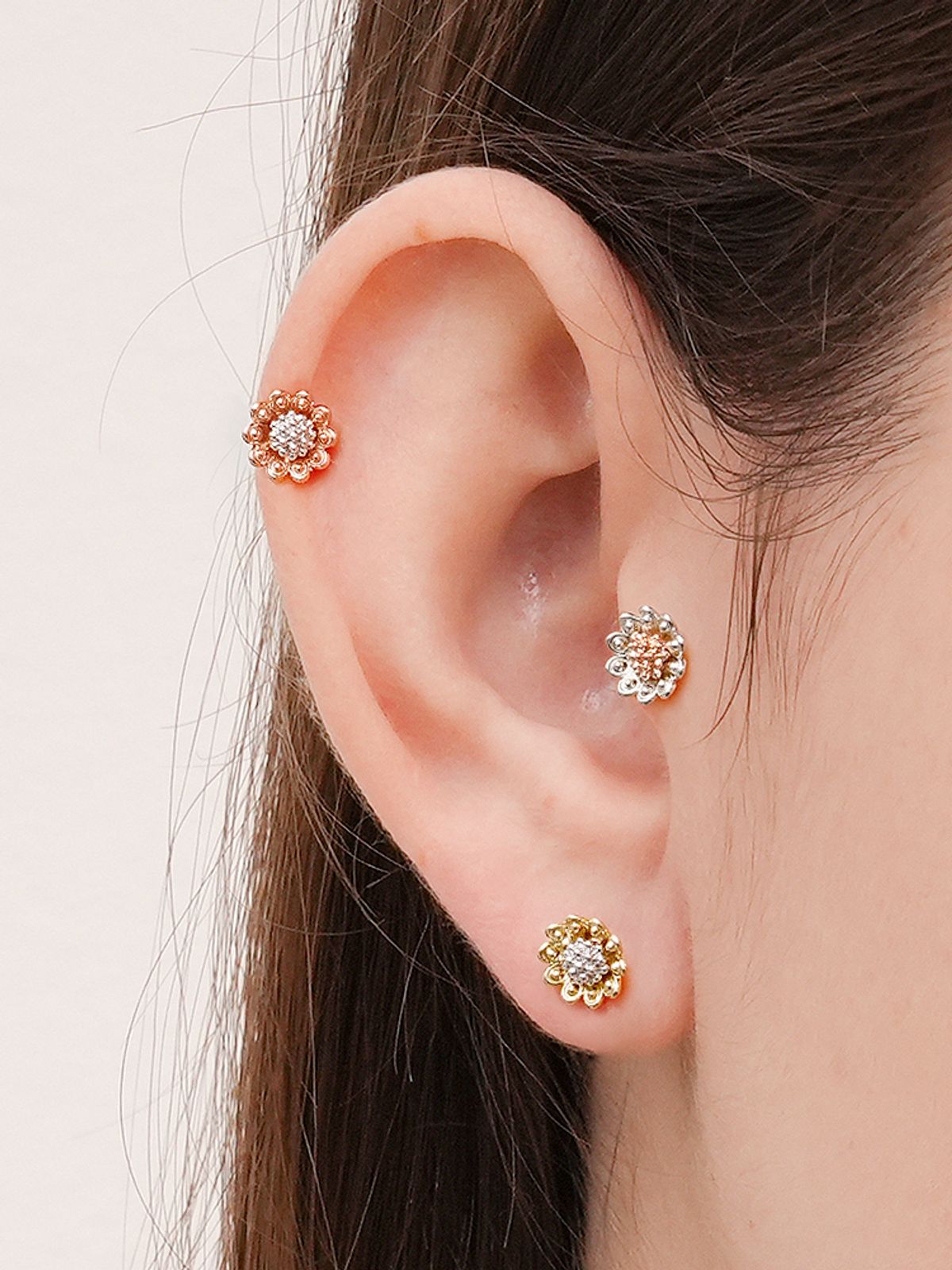 미니멀피어싱(MINIMALPIERCING) 14K 썬플라워 블룸 피어싱