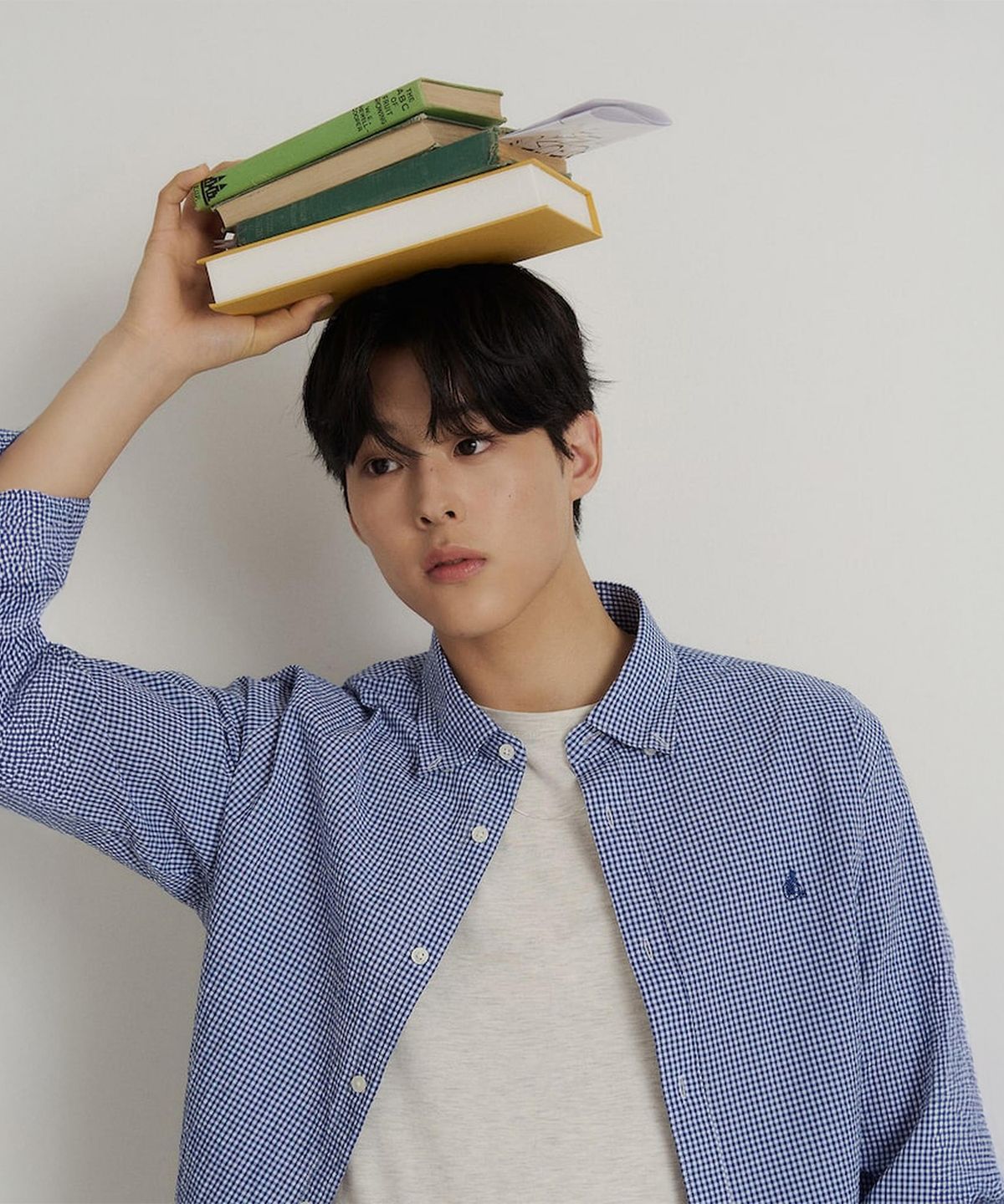 빈폴 멘(BEANPOLE MEN) 시어서커 깅엄 체크 셔츠  블루